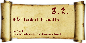 Bölcskei Klaudia névjegykártya